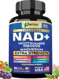 NAD+ Supplement with Liposomal NAD+ Nicotinamide Riboside Magnesium Vitamin B3 &amp B12 Resveratrol Turmeric Ashwagandha Lion’s Mane10-in-1 Extra Strength