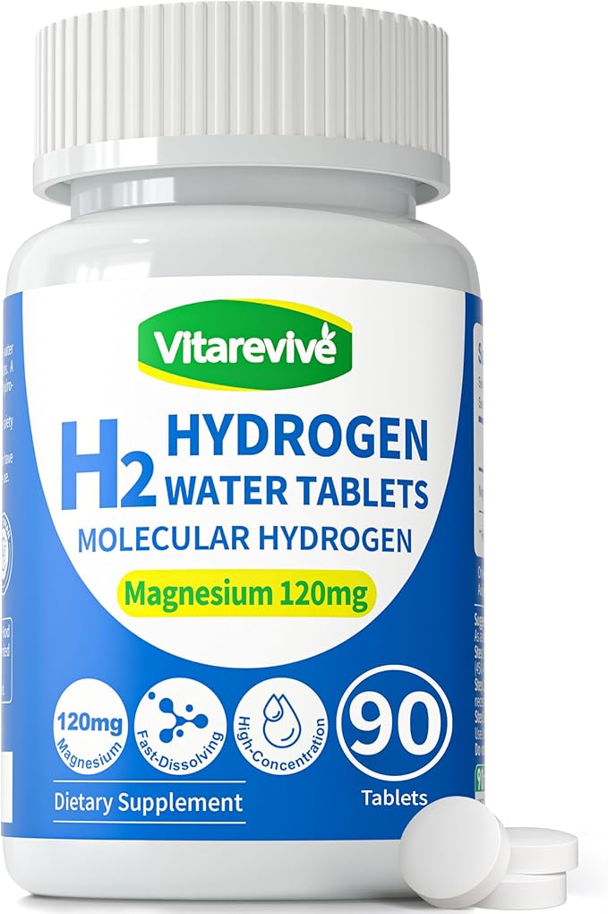 Molecular Hydrogen Water Tablets for Drinking Water – H2 Molecular Hydrogen Fast DissolvingAntioxidant Water Enhancer Daily Wellness Support 90 Count
