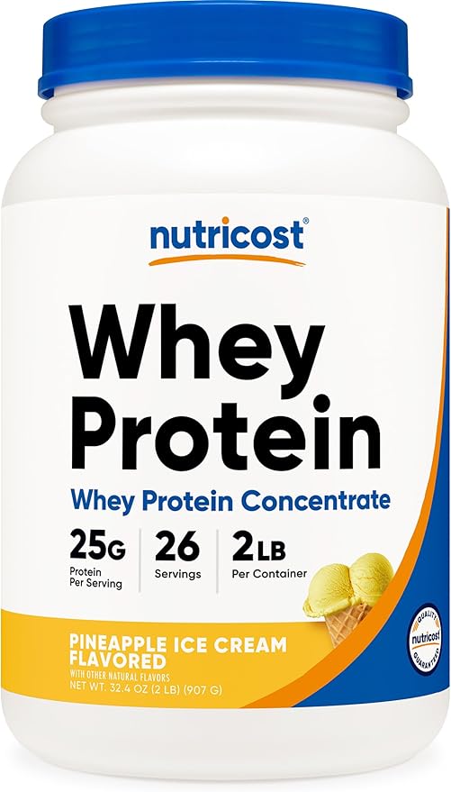 Nutricost Whey Protein Powder Pineapple (2 LBS) - Gluten-Free GMO-Free from Whey Protein Concentrate