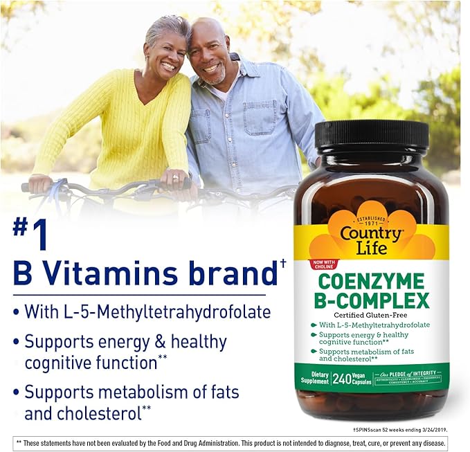 Country Life Coenzyme Vitamin B Complex Caps 240 Capsules and Magnesium Citrate 250 mg 120 Tablets Bundle