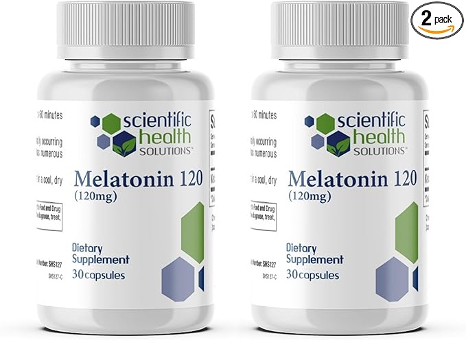 Melatonin 120mg | Single-Dose Melatonin in Easy-to-Swallow Capsules | Vegan Non-GMO &amp Gluten-Free | US-Made Extra Strength (2-Pack)