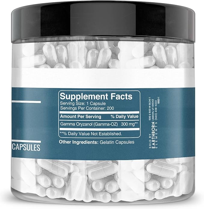 Earthborn Elements Vitamin B1 (Thiamine Mononitrate) and Gamma Oryzanol Bundle 200 Capsules Each Pure &amp Undiluted No Additives