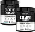 Jacked Factory Creatine + Glutamine - Creatine Supplement with L-Glutamine for Muscle Recovery Muscle Growth Increased Strength (30 Servings Unflavored &amp 30 Servings Blue Raspberry)