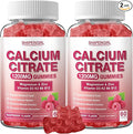 1200mg Calcium Citrate with Vitamin D3 K2 B6 &amp B12 Calcium Supplements for Women &amp Men Plus Magnesium Zinc for Bones Muscle &amp Immune Support High Absorption 120 Calcium Gummies Raspb