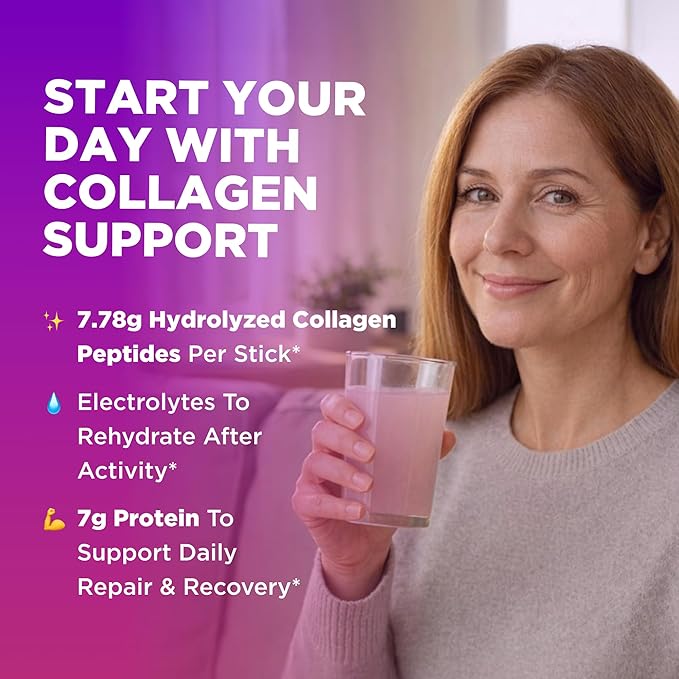 Keto Vitals Collagen Powder for Women Plus Electrolytes - 30 Travel Packets - 7.78G of Type I &amp III Grass Fed Hydrolyzed Collagen Peptides Protein Per Stick - Colageno Hidrolizado for Women