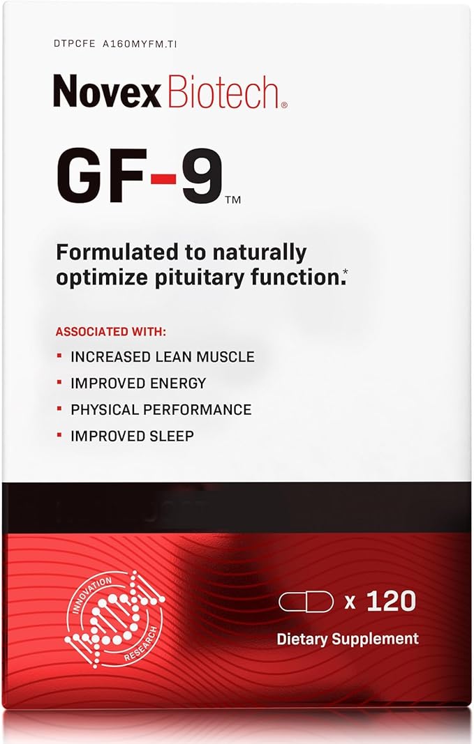 Novex Biotech GF-9 – HGH Boosting Supplement for Men – Workout Complex for Men – Supports Energy Endurance Sleep 120 Ct (30-Day Supply)