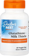 Doctor's Best Glutathione + Milk Thistle Supports Liver &amp Antioxidant Activity Non-GMO Gluten Free Soy Free Vegan 60 Veggie Caps