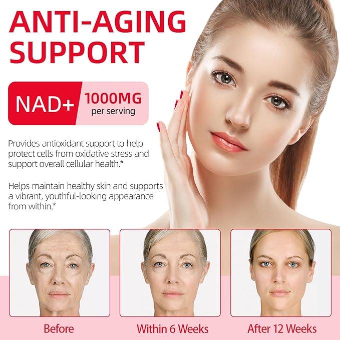 NAD 1000mg Liquid 30 Packets NAD Liquid Supplement NAD Supplements for Women Premium Nicotinamide Riboside &amp Resveratrol Boosts Cellular Energy