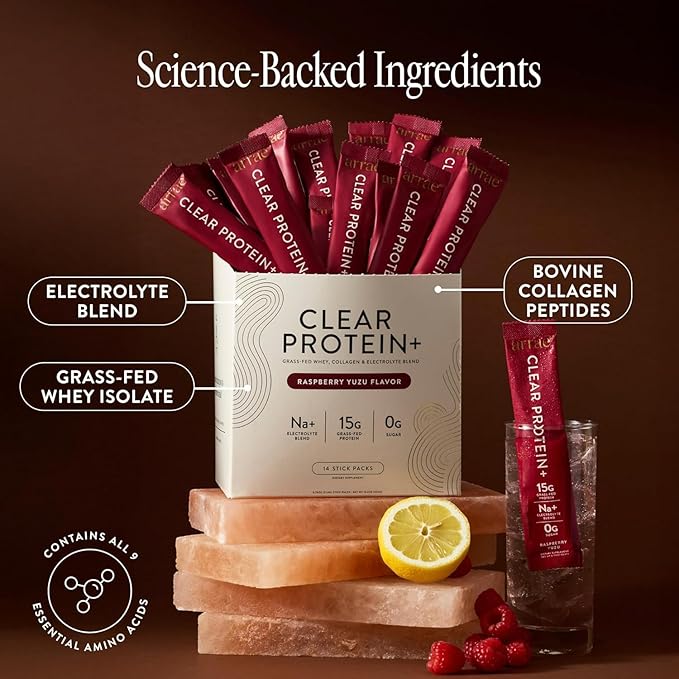 Arrae Clear Protein – Natural Protein Supplement Smooth Texture Easy to Mix 20 Servings Clean Formula with Electrolytes
