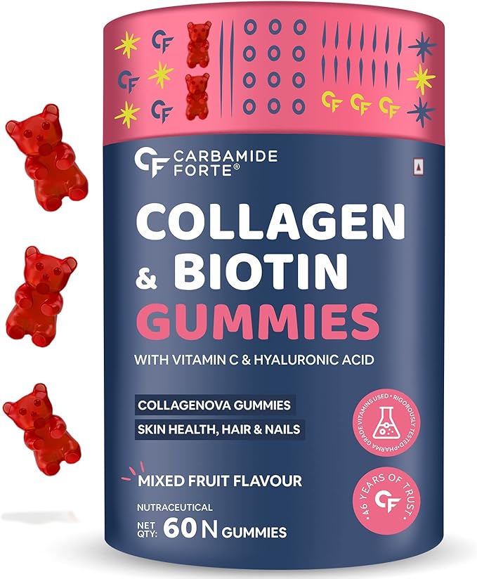 Carbamide Forte Collagen &amp Biotin Nutraceutical Gummies - Mixed Fruit Flavour