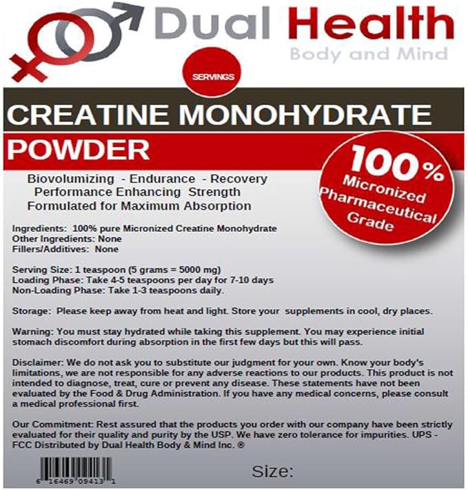 Creatine Monohydrate (1000 Grams (2.2lbs)) 200 Mesh Pure Micronized Powder Bulk Supplement Pre Workout Body Building Strength Athletic Performance Muscle Recovery 5g (5000mg) Serving Size