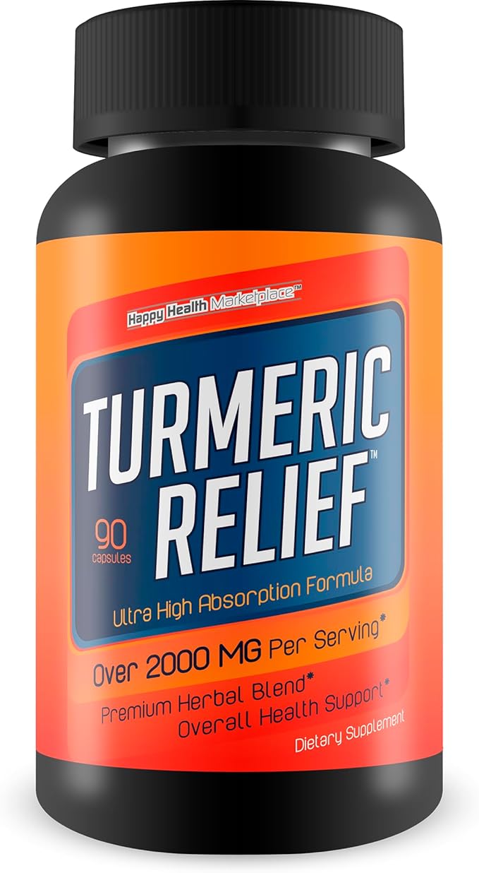 Turmeric Relief - Our Best Turmeric Curcumin Supplement for Swelling &amp Immune Support - Extra Strength Turmeric Supplement - Natural Daily Relief Factor to Assist Discomfort &amp Inflammatory Hea