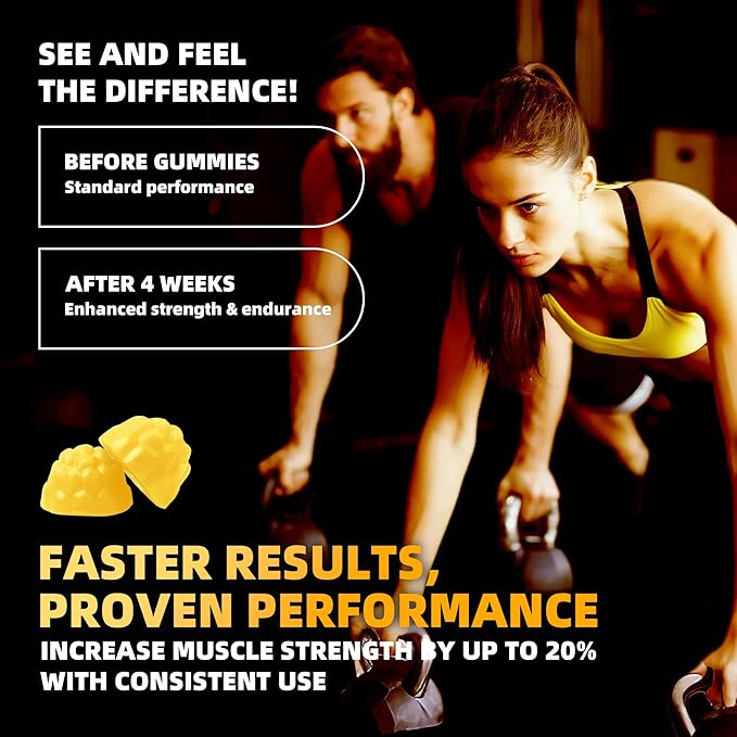 Creatine Monohydrate Gummies for Men &amp Women. Boost FocusStrength and Endurance Anti-Melting Formula Vegan Gluten-Free Non-GMO(Orange135 ct)
