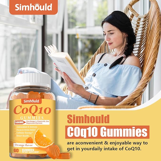 3 Packs CoQ10 500MG Gummies - Plus Omega-3 Magnesium Vitamin B3 &amp Zinc - 3X Better Absorption Coenzyme Q10 Supplements for Heart Health Cellular Energy &amp Antioxidant Non-GMO 180 Counts