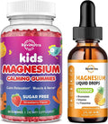 Magnesium Glycinate Supplements - Magnesium Gummies &amp Liquid Drops for Kids Adults
