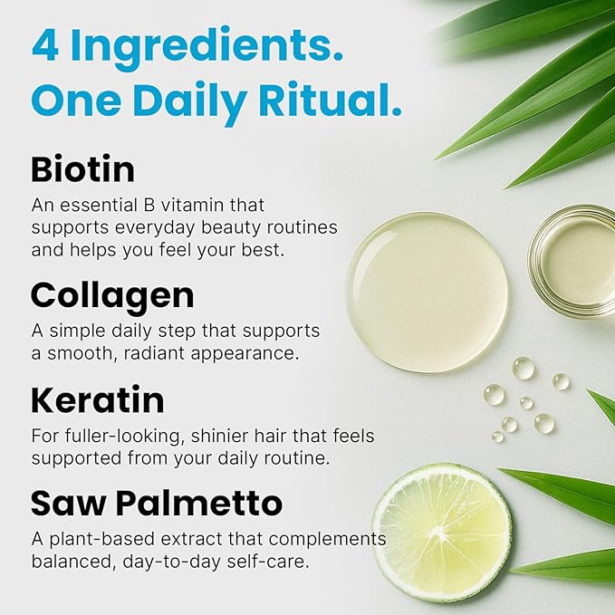 Lemon Lime Liquid Collagen Drops With Liquid Biotin For Radiant Hair Smooth Skin Strong Nails | Daily Peptides Support Collagen For Women &amp Men | Great-Tasting Easy Dropper-Ready 2 Fl Oz (2 P
