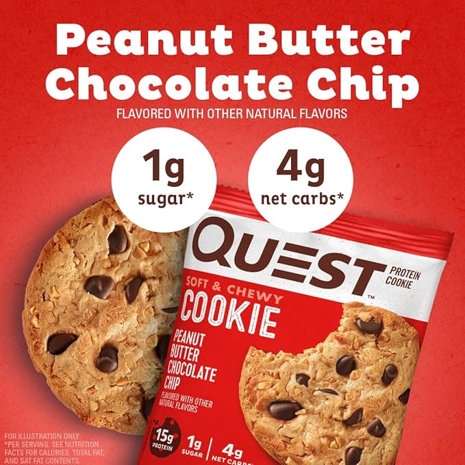 Quest Chocolate Brownie Protein Bars &amp Peanut Butter Chocolate Chip Protein Cookie Bundle High Protein Low Carb Gluten Free Keto Friendly 12 Count &amp 24.5 Oz