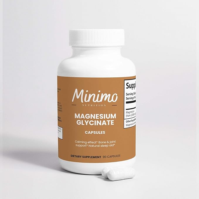 Magnesium Glycinate 275mg 3rd Party Tested Supplement to Support Stress Relief Sleep Heart Health Nerves Muscles and Metabolism* 90 Capsules