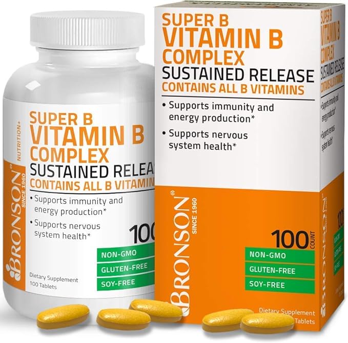 Bronson Probiotic 50 Billion CFU + Prebiotic with Apple Polyphenols &amp Pineapple Fruit Extract + Vitamin B Complex Sustained Release