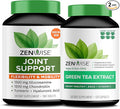 Zenwise Health Energy &amp Mobility Boost Bundle - Joint Support + Green Tea Extract - Features MSM Glucosamine &amp Chondroitin for Extra Strength Relief - Plus Vitamin C - Immune &amp Metabolism