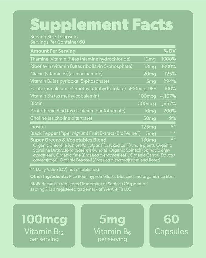 Algae Calcium &amp Vegan Vitamin B Complex Bundle - Calcium Supplement from Red Algae Essential B Vitamins with Whole Food Blend B1 B2 B3 B5 B6 B7 Folate