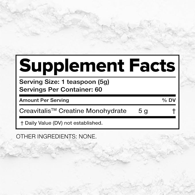 Complement Creatine Monohydrate Micronized Powder - Pre-Workout Post-Workout Muscle Recovery Brain Health Longevity Energy Supplements for Women and Men - Vegan Unflavored (5g 60 Servings)