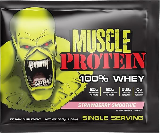 Whey Protein Powder Travel Single Serving Packs – Five Delicious Flavors Cold Filtered for Maximum Absorption 25g Protein 6.6g BCAAs/Serving0g Sugar-Perfect for Muscle Building &amp Recovery