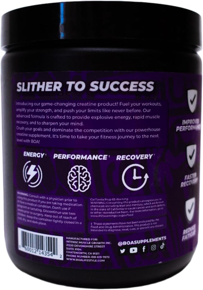 BOA Creatine MAXX Creatine + Glutamine Powder Unflavored Muscle Recovery &amp Performance Support (30 Servings)