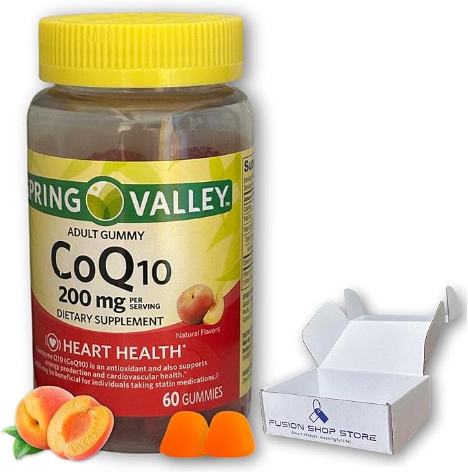 Coq10 200mg Gummies- Coenzyme Supplement for Adults 60 ct (Pack of 1) Boxed by Fusion Shop Store