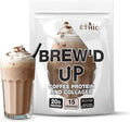 Sweat Ethic Brew’D UP Collagen Protein Coffee Whey Isolate &amp Collagen Peptides Natural Caffeine Low Lactose No Added Sugar Easy-Mix Protein Coffee Powder Mocha Flavor 15 Servings