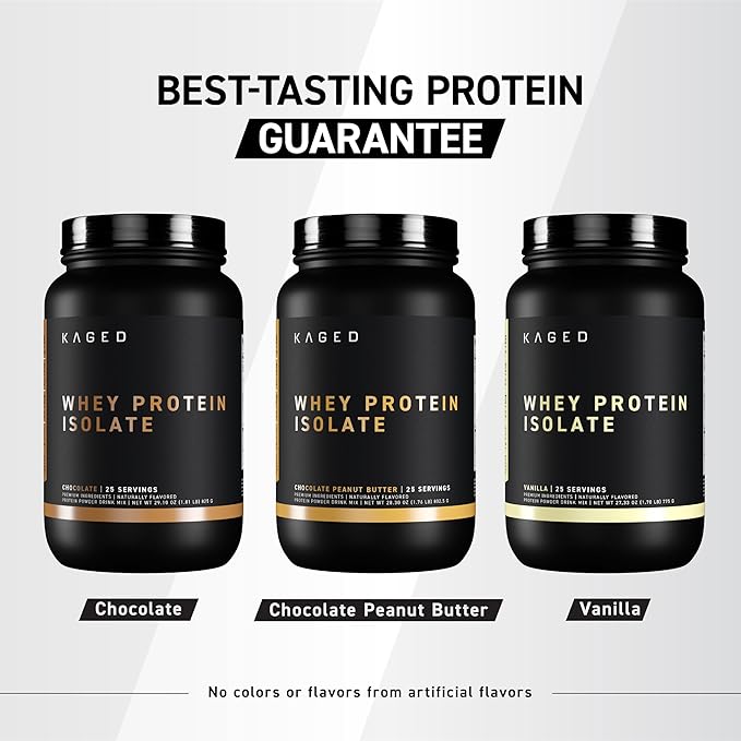 Kaged Whey Protein Isolate Powder | Chocolate | 100% Pure Low Lactose Whey | Post Workout Recovery Drink | Supports Muscle Building | Supplements for Men &amp Women | 41 Servings