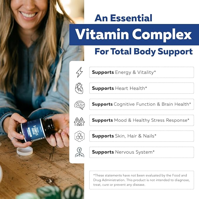 BioActive Vitamin B Complex - Blood Stream Ready Methylated B Complex - Featuring Methylfolate 3 BioActive Forms of B12 BenfoPure® B1 &amp Pantesin® B5 - 12 B Vitamins in Clinical Doses - 60 Servi