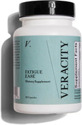 Veracity Fatigue Ease Adrenal Support Supplement for Stress Resilience Healthy Cortisol &amp Energy - Adaptogenic Blend of Ashwagandha Schisandra Berry Licorice &amp Rhodiola – 100% Natural - 60