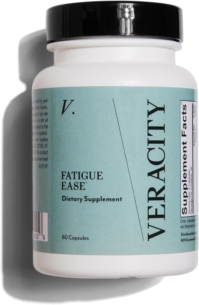 Veracity Fatigue Ease Adrenal Support Supplement for Stress Resilience Healthy Cortisol &amp Energy - Adaptogenic Blend of Ashwagandha Schisandra Berry Licorice &amp Rhodiola – 100% Natural - 60