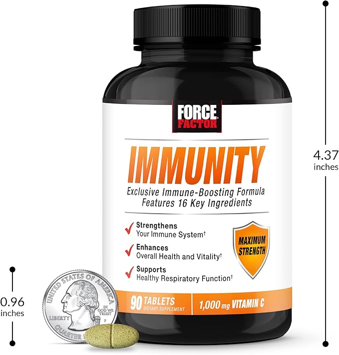 Force Factor Immunity Immune Support Booster with Elderberry and 1000mg of Vitamin C Plus Vitamin D Zinc Probiotics Antioxidants and Echinacea for Immune Health Defense 90 Count (Pack of 3)