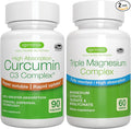 Triple Magnesium Complex + High Absorption Curcumin C3 Complex Vegan Bundle High Absorption Chelated Glycinate Taurate &amp Citrate Magnesium + 300% Greater Absorption Curcuminoids with Rapid Upta