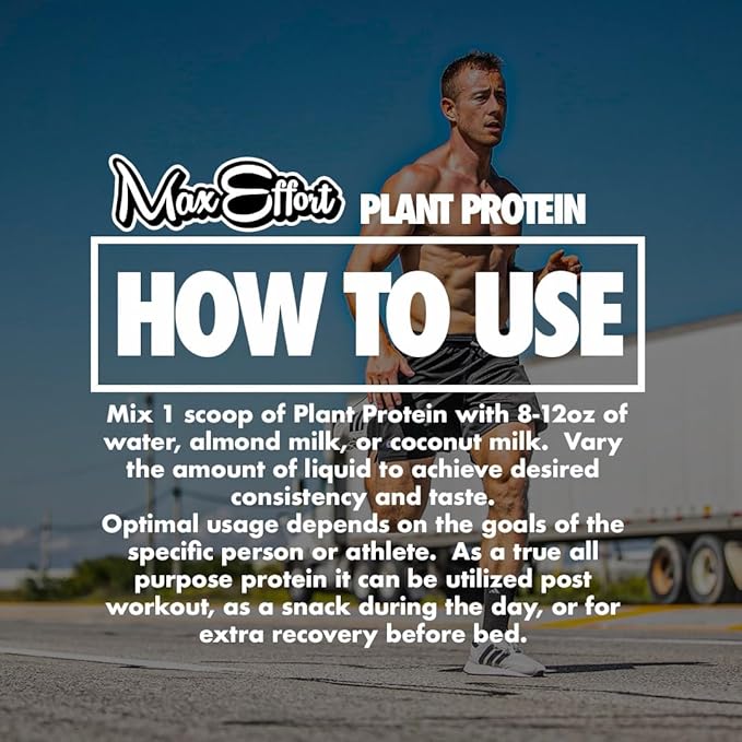 MAX EFFORT Plant Protein Powder 19 G Pea Protein Plant Based Gluten Free Low Carb Protein Shake or Smoothie Mix Meal Replacement No Whey No Sugar Substitutes Chocolate Peanut Butter 20 Srvg