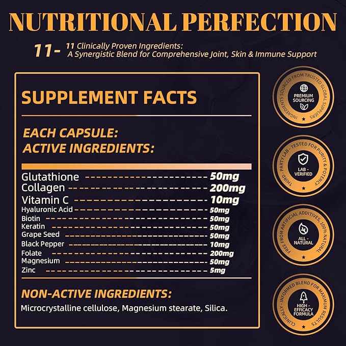11-in-1 Multi-Collagen Peptides | Joint Support Muscle Recovery &amp Stress Relief | Hydrolyzed Collagen Capsules for Active Men &amp Women Non-GMO &amp Gluten-Free