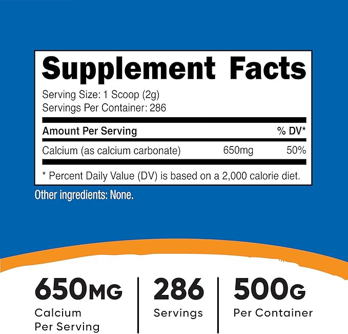 Nutricost Calcium Carbonate Powder 500 Grams (Pack of 2)