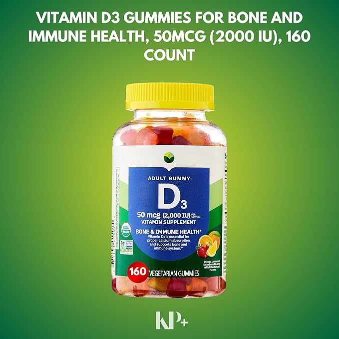 KP+ Vitamin D3 | Vitamin D3 Gummies 2000 IU | Bone &amp Immune Health Support | Vegetarian Gummies with Natural Flavors | 160 Count | (2)