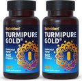 BioEmblem Turmeric Curcumin with Clinically Studied TurmiPure - 1 Small Cap Daily 24x More Absorption Than Others - Non-GMO - Joint Support Healthy Inflammation Turmeric Supplements 60 Serving