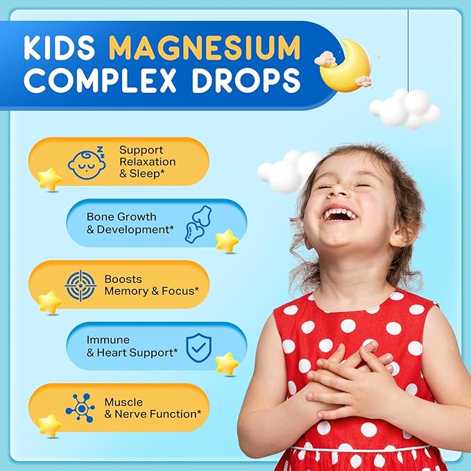 Kids Magnesium Gummies &amp Liquid Magnesium Glycinate Drops for Kids