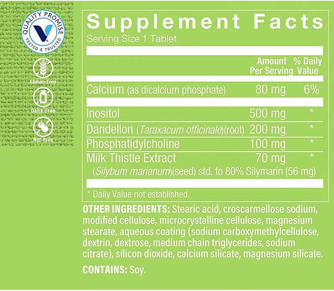 The Vitamin Shoppe Liver Support with Milk Thistle - 80% Silymarin Antioxidant | Hepatic Health &amp Detox | 100 Tablets | Liver Wellness