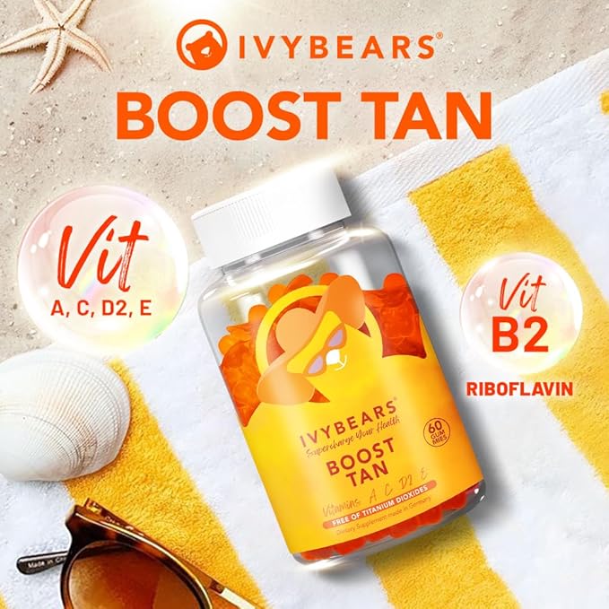 IvyBears® Mom Glow &amp Family Wellness Bundle – Hair Vitamin Tanning &amp Kids Multivitamin Gummies – Hair Growth Radiant Tan &amp Immune Support – Vegan – Made in Germany – 3-Pack