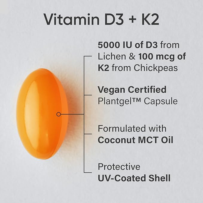 Sports Research® Multivitamin Pack - Vitamin D3 + K2 w/Coconut Oil 5000iu + Vitamin B12 as Methylcobalamin 5000mcg + Omega-3 Fish Oil 1250