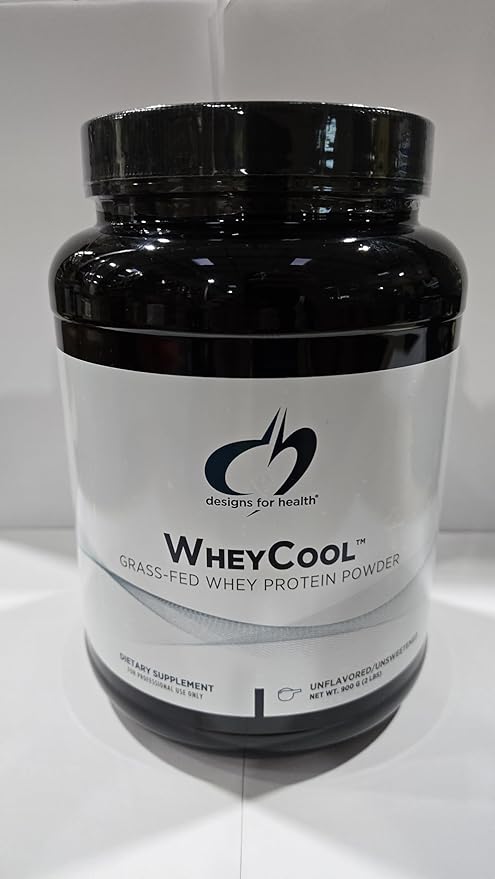Designs for Health WheyCool - Grass Fed Whey Protein Powder Supplement with 22g Protein May Support Athletes Muscles + Energy - Non-GMO + Gluten-Free Unflavored + Unsweetened (30 Servings / 900g)