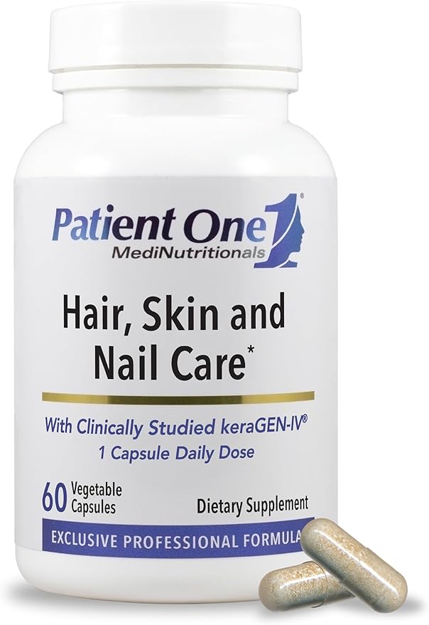 Patient One Hair Skin &amp Nail Care | Supplement to Support Strong Nails and Healthy Hair and Skin* | with Keratin Collagen and More | 60 Capsules
