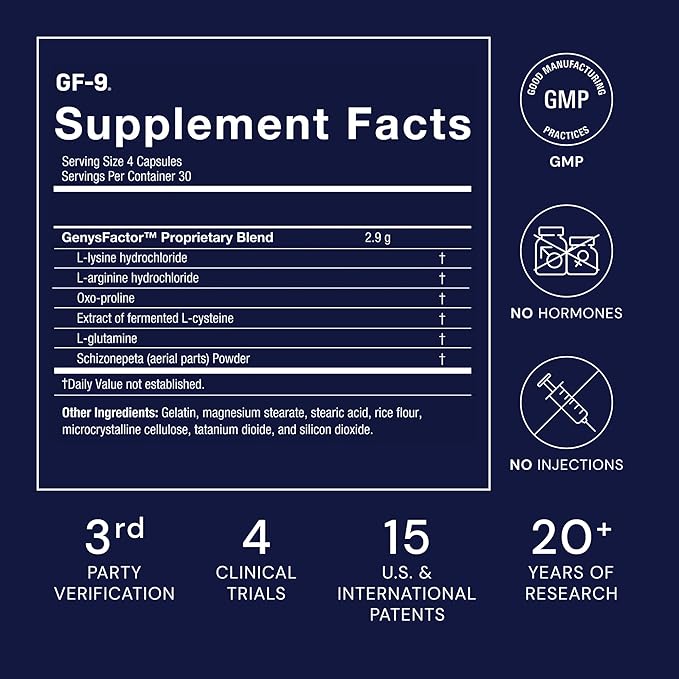 Novex Biotech GF-9 – HGH Boosting Supplement for Men – Workout Complex for Men – Supports Energy Endurance Sleep 120 Ct (30-Day Supply)