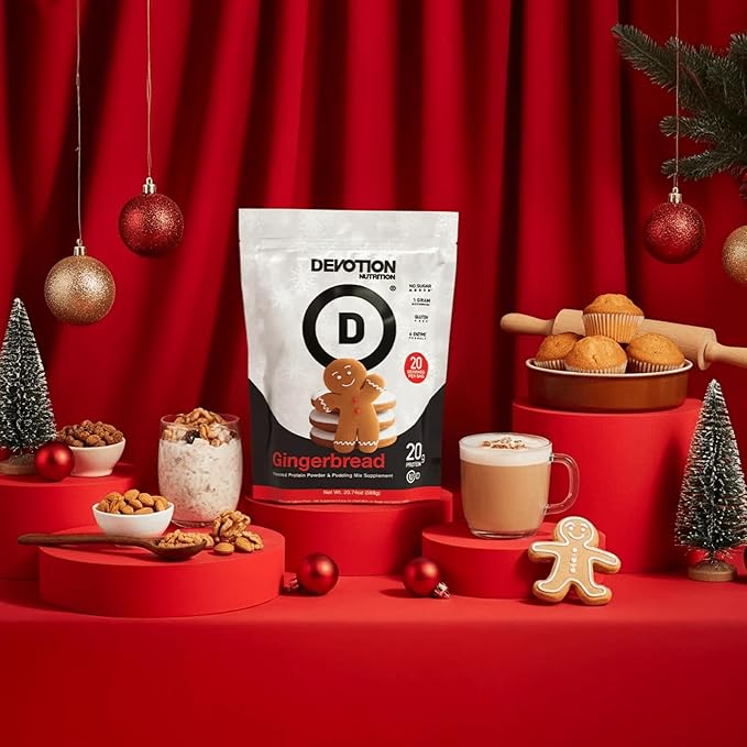 Devotion Nutrition Protein Powder Gingerbread – 20g Whey Isolate &amp Casein Protein Blend – No Added Sugar Low Carb Gluten-Free Keto-Friendly 1g MCT Kosher – 20 Servings