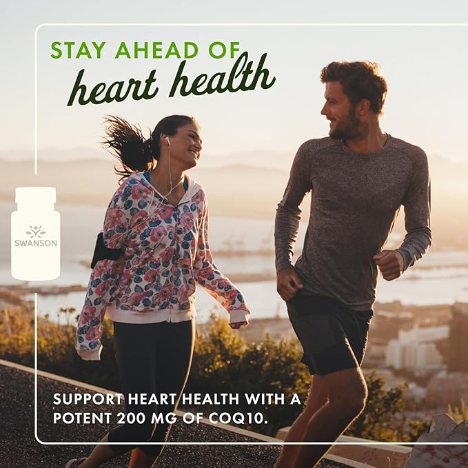 Swanson CoQ10 Cardiovascular and Cellular Energy Supplement for Heart-Health-Conscious Adults Seeking Antioxidant Support - 200 mg (90 Vegan Capsules 2 Pack)
